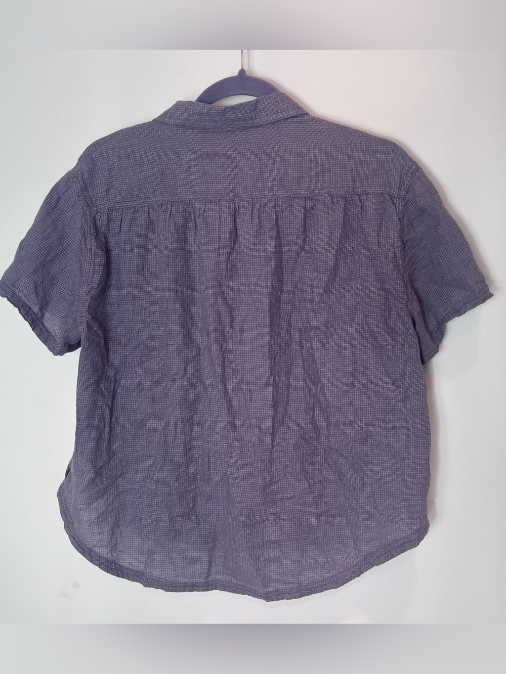 Toad&Co Holly Shirt Organic Cotton Women's Light Purple Button-Up Short Sleeve L - Picture 7 of 7